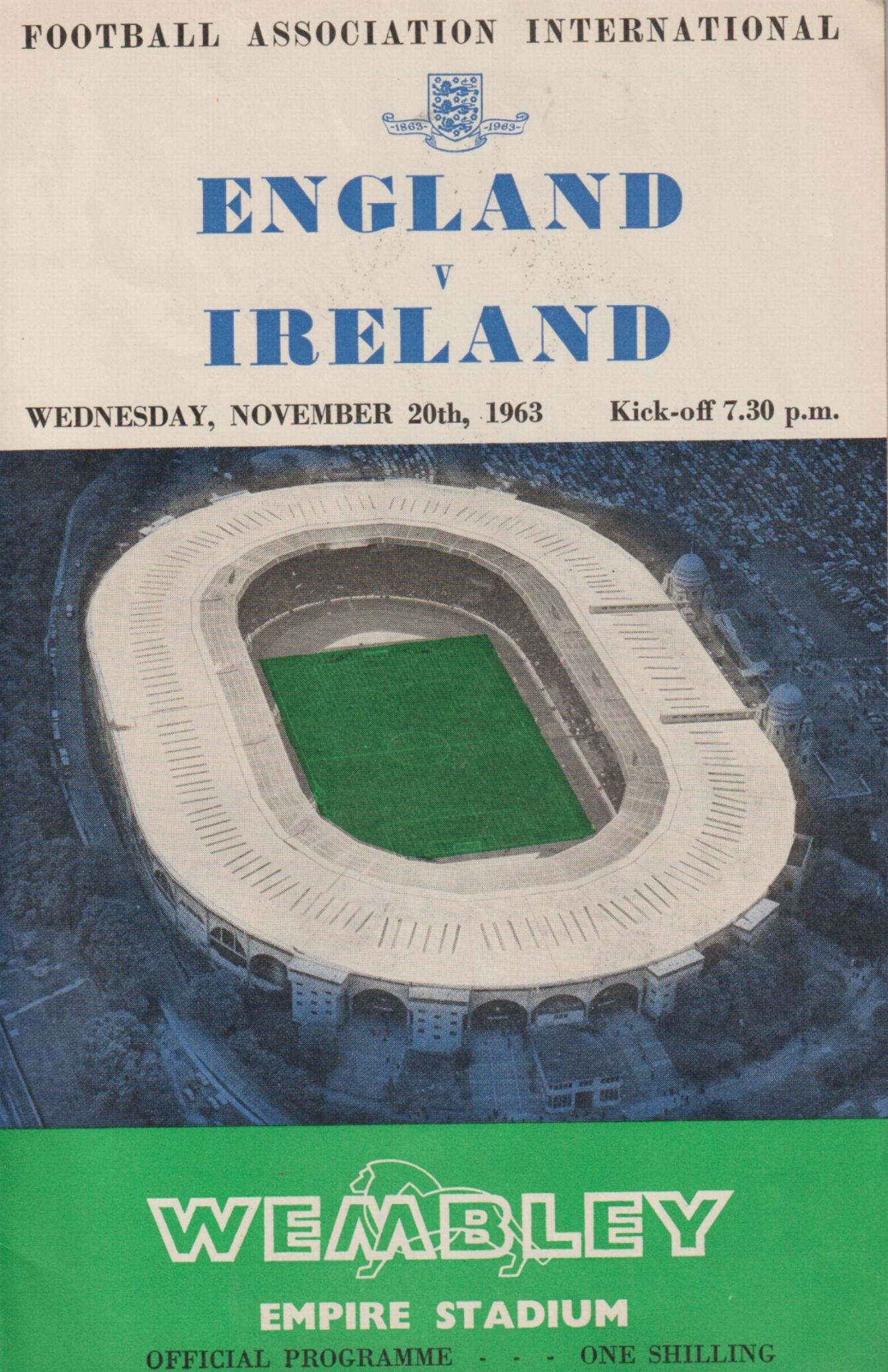 1963 - ENGLAND v NORTHERN IRELAND